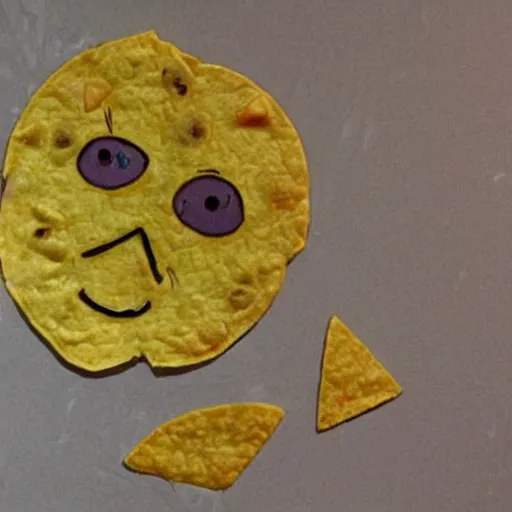 Image similar to tortilla chip that looks just like scooby doo