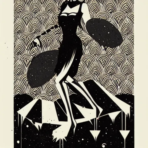 Image similar to art deco gothica by mcbess, greg rutkowski