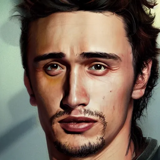 Image similar to hyperrealistic mixed media high resolution painting of James Franco as Harry Potter, stunning 3d render inspired art by István Sándorfi and Greg Rutkowski and Unreal Engine, perfect facial symmetry, dim volumetric lighting, 8k octane beautifully detailed render, full body shot, post-processing, extremely hyper-detailed, intricate, epic composition, highly detailed attributes, highly detailed atmosphere, cinematic lighting, masterpiece, trending on artstation, very very detailed, masterpiece, stunning, flawless structure, lifelike texture, perfection,