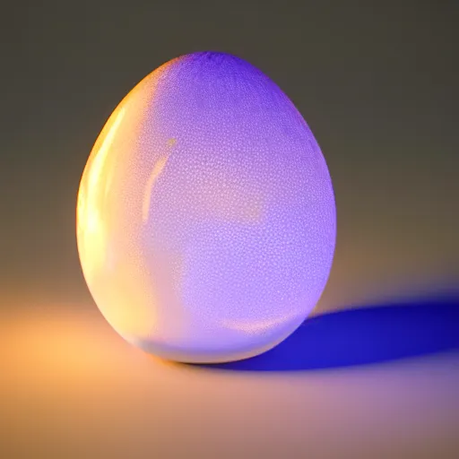 Image similar to a translucent dragon egg shining in the dark. symmetrical. octane render, 8 k