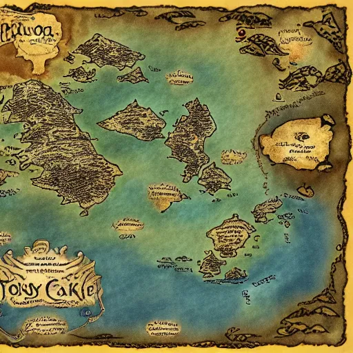 Image similar to fantasy world map, tolkien, high quality, high resolution