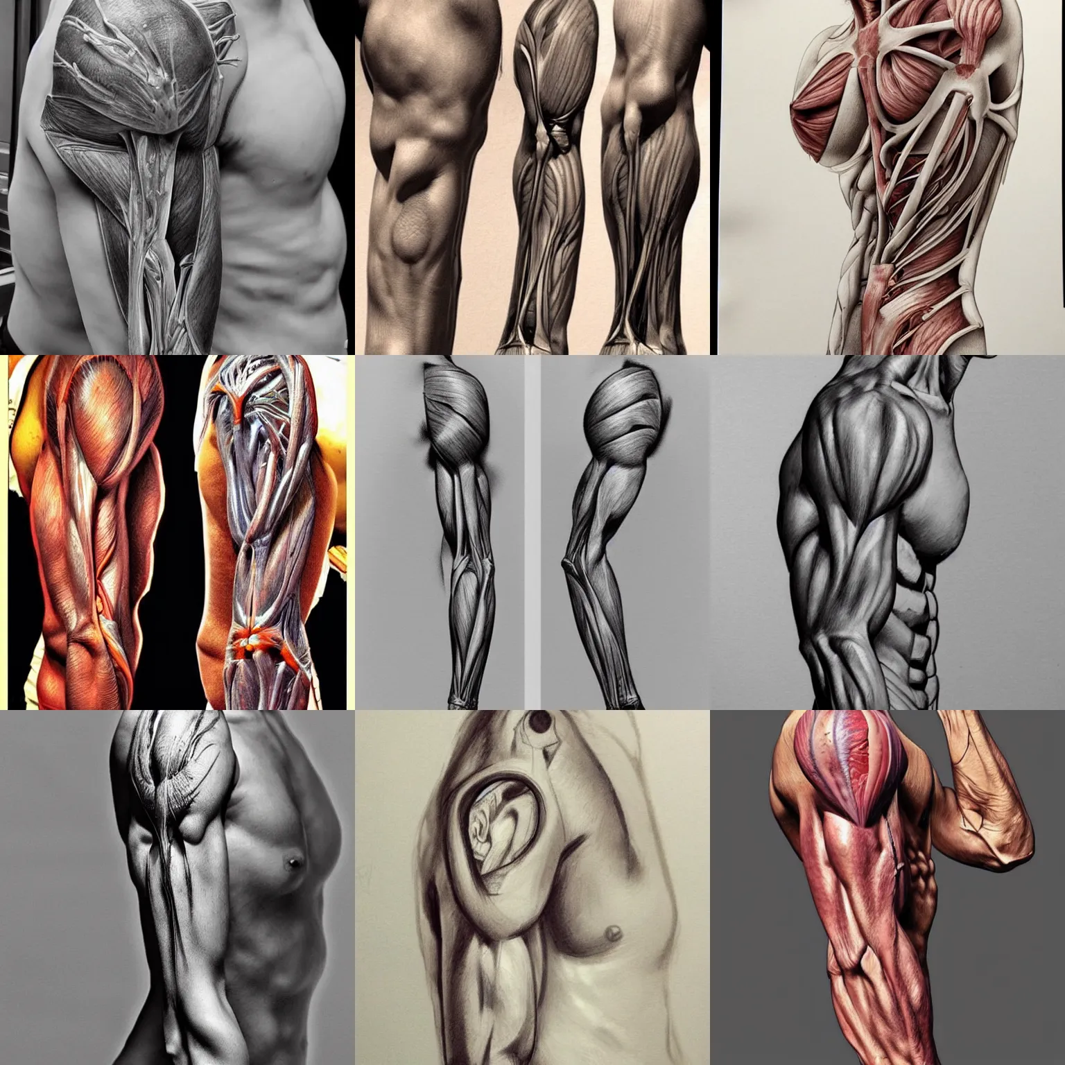 Prompt: anatomy shoulder and arm artist reference image, stylization, pinterest, high detail
