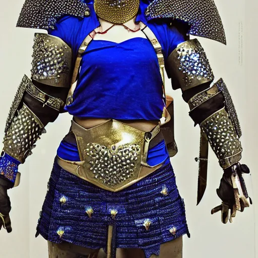 Image similar to photo of female warrior with sapphire encrusted armour