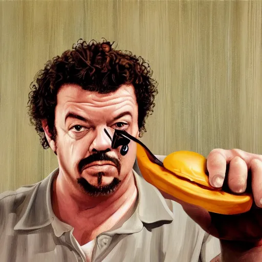 Prompt: danny mcbride robbing a mcdonald's at gunpoint, realism, 4 k,