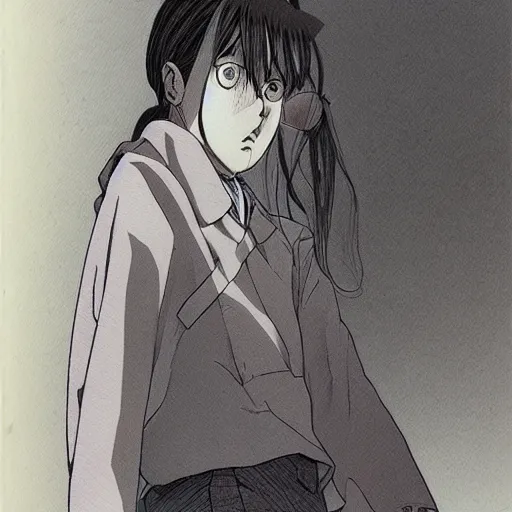 Prompt: a girl, by naoki urasawa, detailed, manga, illustration