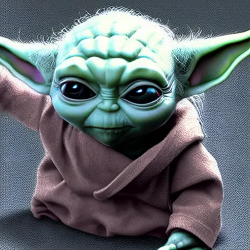 Image similar to baby yoda as president, unreal, 3 d occlusion, sss