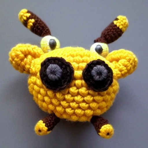 Prompt: crocheted little cute spider