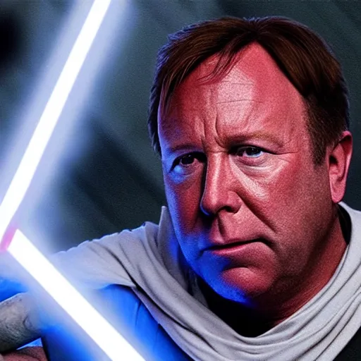 Image similar to alex jones in star wars as a sith, cinematic scene, cinematic lighting, 1 4 mm