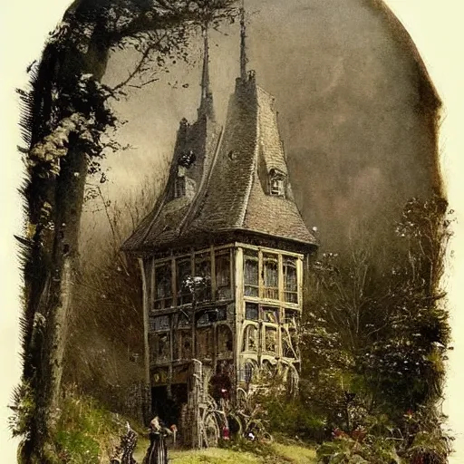 Prompt: Jean-Baptiste Monge !!!!!!!!!!!!!!!!!!!!!!!!!!!!!!!!!!!!!!!! painting (((((((Gothic revival castle gatehouse))))))) by Jean-Baptiste Monge !!!!!!!!!!!!!!!!!!!!!!!!!!!!!!!!!!!!!!!! ((((((((((((((((((gauche sketch))))))))))))))))))