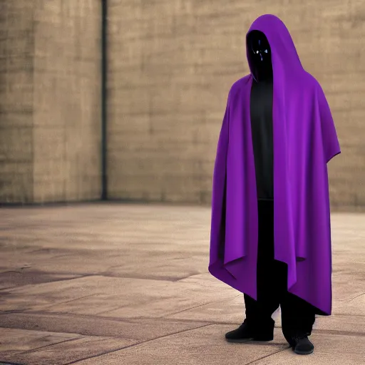 Image similar to grim reaper, purple cloak