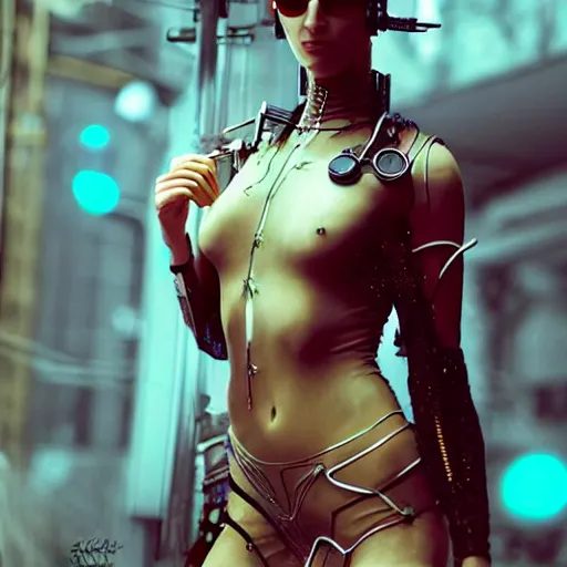 Image similar to beautiful woman by pantokrator, orthodox cyberpunk, mech body, wires from the matrix movie, sci - fi