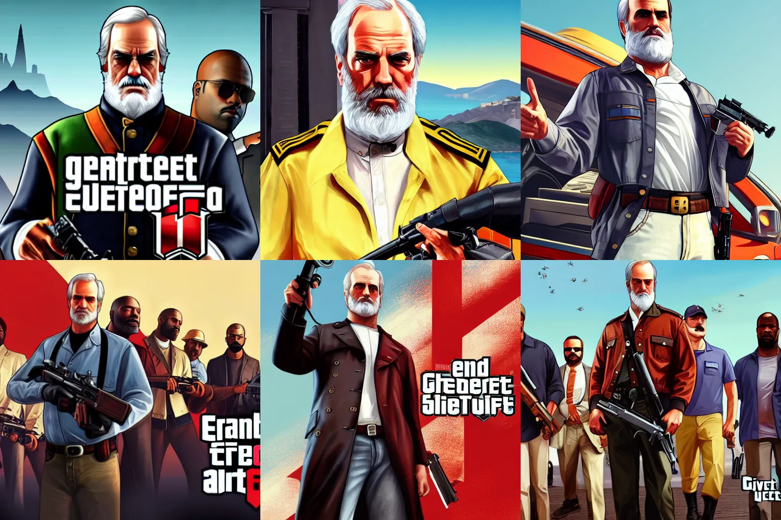 Prompt: Robert E. Lee in Grand Theft Auto 5 cover art, epic, 4k resolution, extremely detailed, very sharp, artstation, digital art, vibrant,