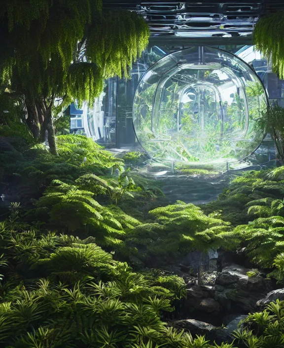 Image similar to intricate transparent clear see - through image of forge, lush botany, futuristic environment, ultra realistic, concept art, psychedelic, photorealistic, octane render, 8 k, unreal engine. art by nori inoguchi and sam kaplan and zachary goulko and christopher marley