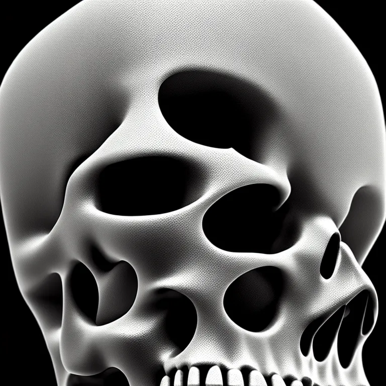 Image similar to black and white light 3D geometry, skull, matte bright highly detailed, poetic, 3D render, digital art, octane render, 8K artistic photography, photo-realistic, by Dora Maar