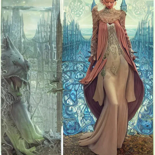 Image similar to realistic detailed second start to the right and straight on till morning by emilia dziubak, will terry, greg olsen, chris mars, ann long, and mark brooks, dramatic, fairytale, art nouveau, victorian, neo - gothic, gothic, character concept design, storybook design