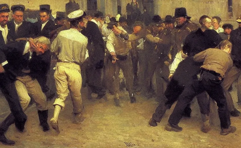 Image similar to high quality high detail painting by ilya repin, fbi arresting a man, hd