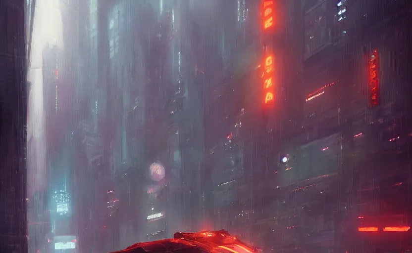 Prompt: a painting of a sensual robot in the city of dreams trending on artstation in the style of greg rutkowski, 8 0 s, cyberpunk, blade runner