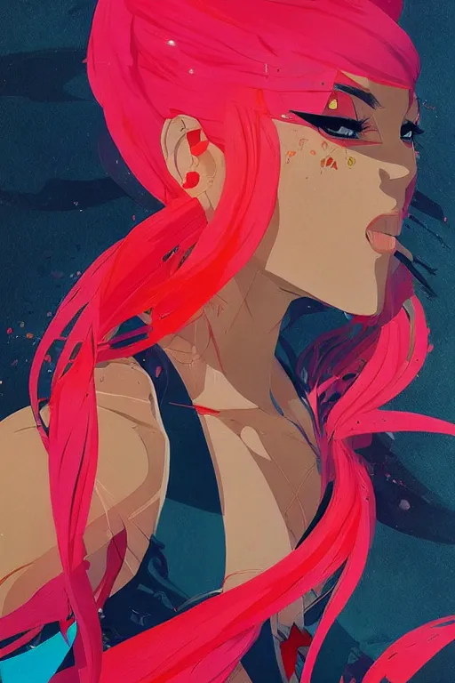 Image similar to an ultradetailed beautiful painting of a stylish fighter from ninjala, by conrad roset, fiona staples and kinu nishimura, featured on artstation