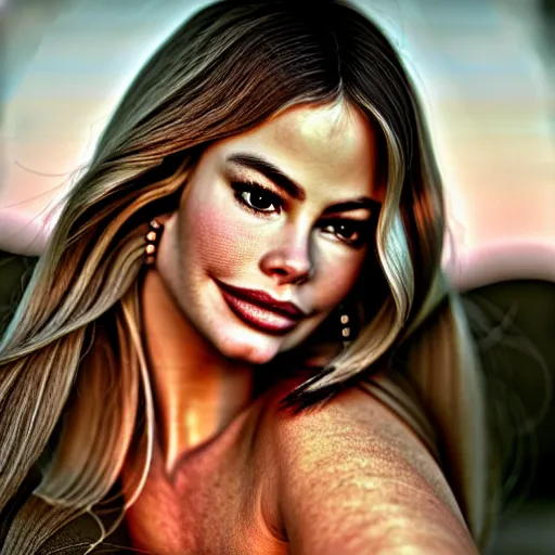 Image similar to photographic portrait of a stunningly beautiful sofia vergara in soft dreamy light at sunset, beside the river, soft focus, contemporary fashion shoot, in a denis villeneuve and tim burton movie, by edward robert hughes, annie leibovitz and steve mccurry, david lazar, jimmy nelsson, extremely detailed, breathtaking, hyperrealistic, perfect face, octane render