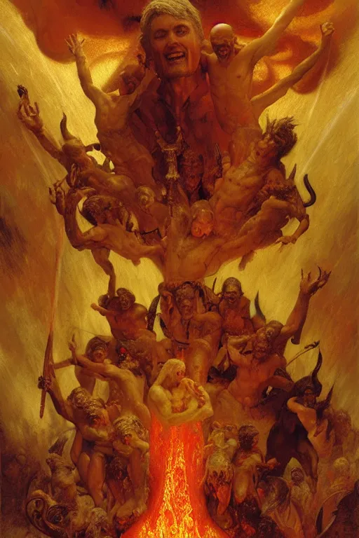 Image similar to the seventh circle of hell from dante's divine comedy. highly detailed painting by gaston bussiere, craig mullins, j. c. leyendecker 8 k