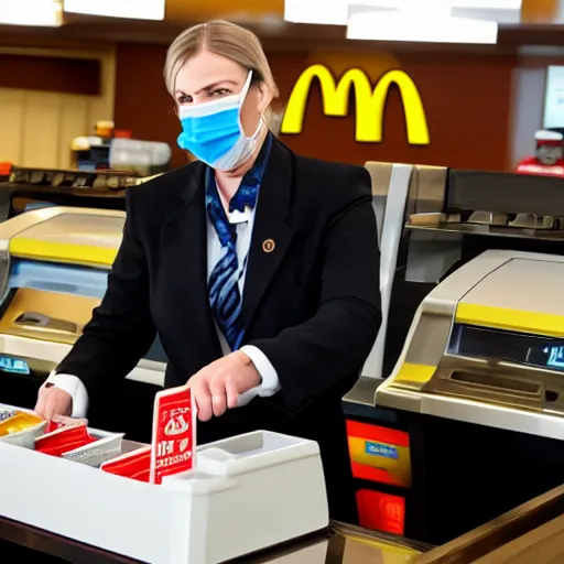 Prompt: senator armstrong working as a mcdonald's cashier
