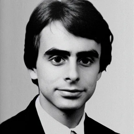 Image similar to extremely detailed photo of young carl sagan, detailed face