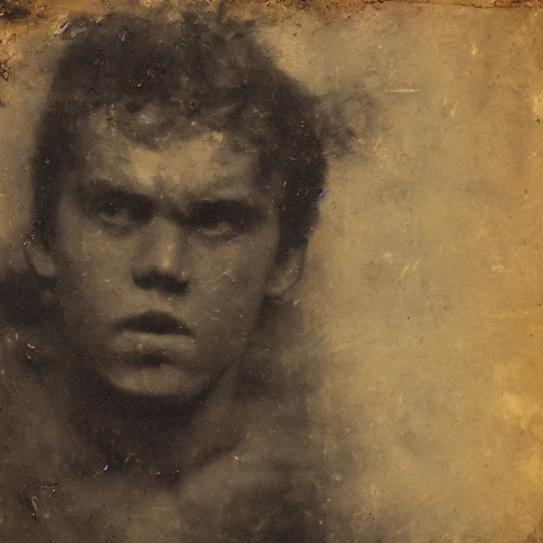 Prompt: Antique tintype of Beautiful warmly lit close up expressionistic studio portrait of young teenage the Hulk frowning severely, impasto oil painting heavy brushstrokes by Cy Twombly and Anselm Kiefer , trending on artstation dramatic lighting abstract Expressionism