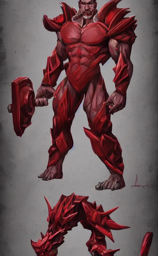 Image similar to a mindblowing red wizard, chad, handsome, super buff and cool, very detailed, sharp, matte, concept art, illustration, digital art, overwatch style, dnd, muscular, body builder