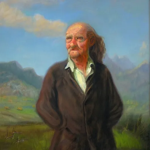 Image similar to a portrait of a character in a scenic environment by Jeroom