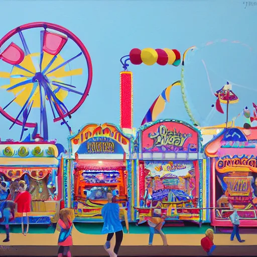 Image similar to painting of a funfair, by rik oostenbroek, james jean, amy sol