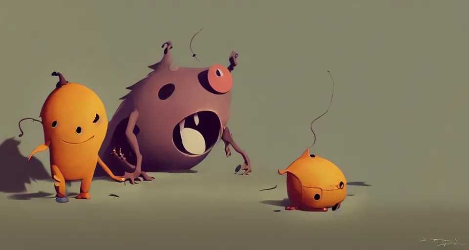 Image similar to a happy monster by goro fujita