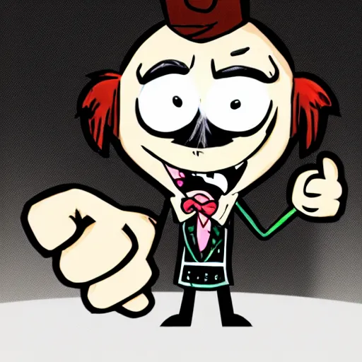 Image similar to a portrait of wilson from don't starve giving a thumbs up