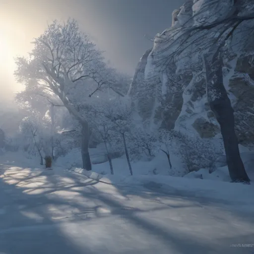 Prompt: game of thrones winter is coming artstation in the magic realism first person view dramatic lighting unreal engine