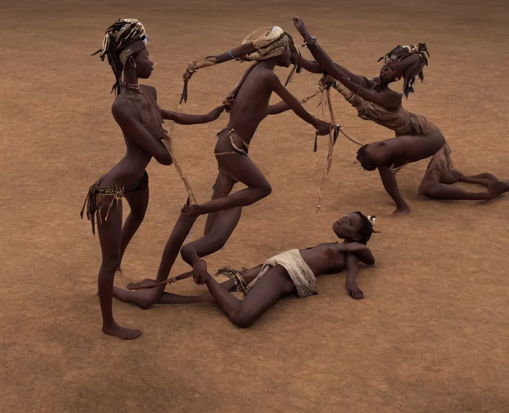 Image similar to a young african tribal woman being flogged by some britisher on a public stage, ultra realistic photography, intricate details, eerie, highly detailed, photorealistic, octane render, 8 k, unreal engine