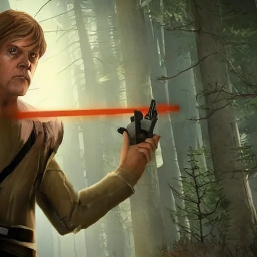 Image similar to Screenshot of Luke Skywalker in Dead By Daylight game