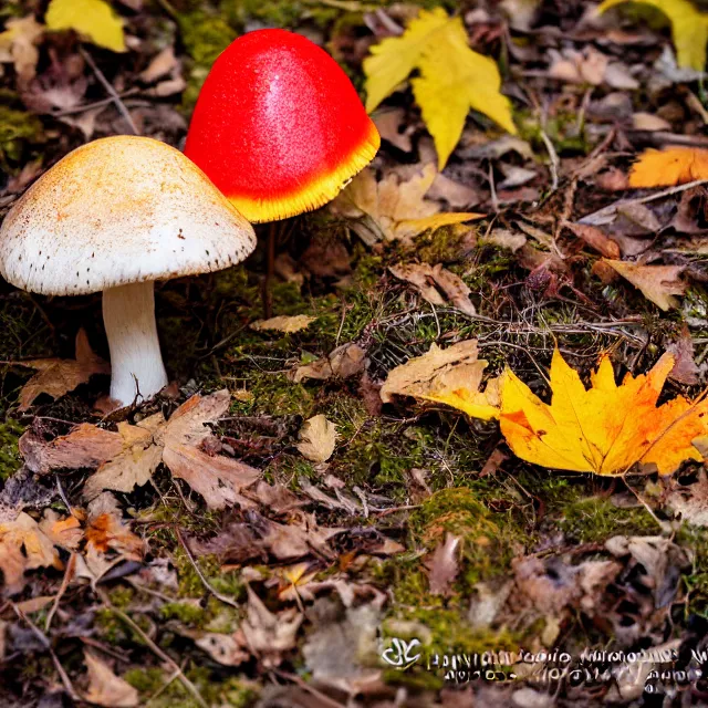 Prompt: amanita bisporigera mushroom, autumn, nature photography, canon, sony, nikon, olympus, 4 k, hd