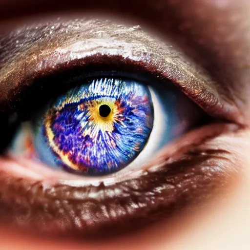 Prompt: photograph of close up of a women's eye, lizard eye. trending on artstation