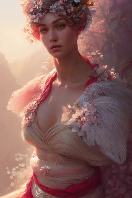 Image similar to goddess of the summer, highly detailed, digital painting, artstation, concept art, smooth, sharp focus, illustration, unreal engine 5, 8 k, art by artgerm and greg rutkowski and edgar maxence