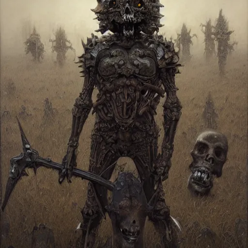 Image similar to bones and skull armor made of bones, anthropomorphic shiba inu, face, stuning 3 d render, masterpiece, glowing black aura, foggy dark graveyard, by donato giancola and greg rutkowski and wayne barlow and zdzisław beksinski, realistic face