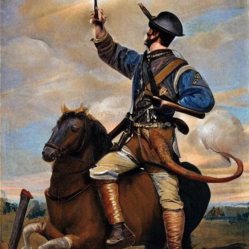 Image similar to painting American civil war soldier, Paolo Veronese style