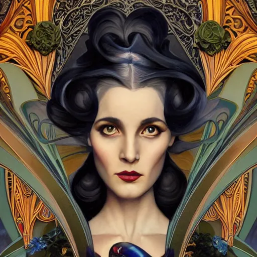 Image similar to an art nouveau, ( streamline moderne ), multi - racial portrait in the style of anna dittmann and gaston bussiere and chanthara. very large, clear, expressive, and intelligent eyes. centered, ultrasharp focus, dramatic lighting, photorealistic digital matte painting, intricate symmetrical ultra detailed background.