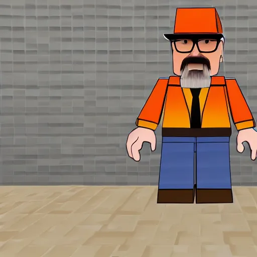 Prompt: walter white in roblox game work at a pizza place n- 8