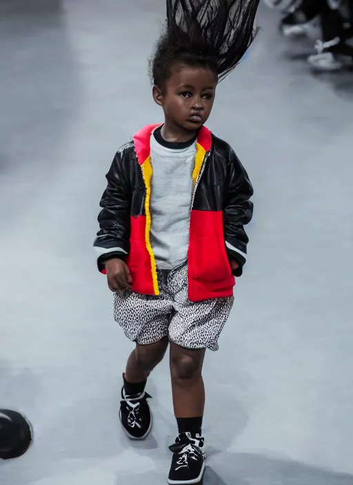 Image similar to hyperrealistic and heavy detailed air jordan runway show of maggie simpson, leica sl 2 5 0 mm, vivid color, high quality, high textured, real life