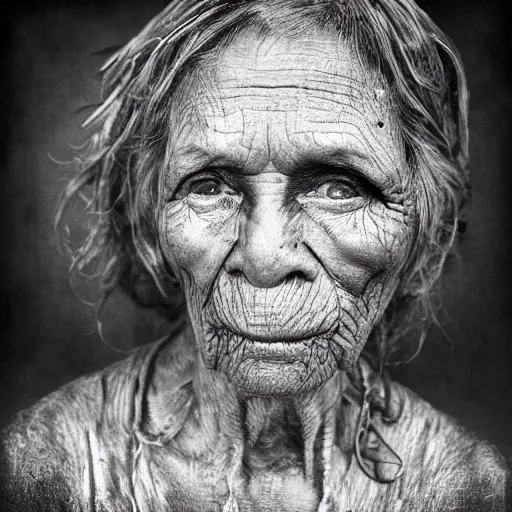 Prompt: Award Winning Portrait of a Baglady by Lee Jeffries