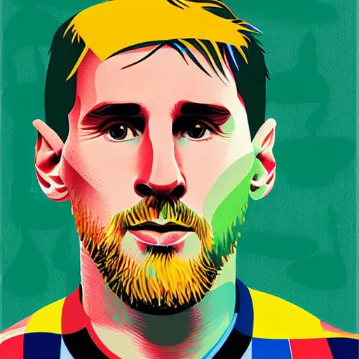 Prompt: a portrait of lionel messi in a scenic environment by tomma abts