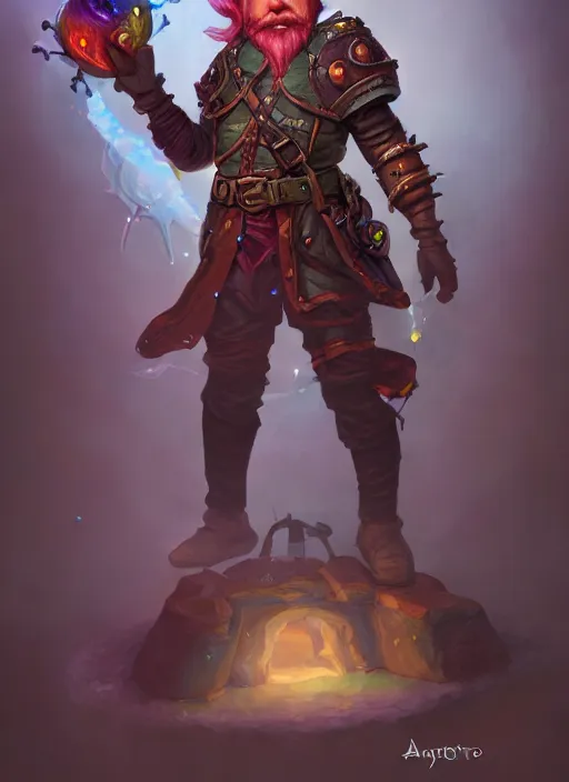 Prompt: dungeons and dragons art of gnome artificer, concept art, intense, illustration, digital painting, highly detailed, fantasy, trending on artstation,