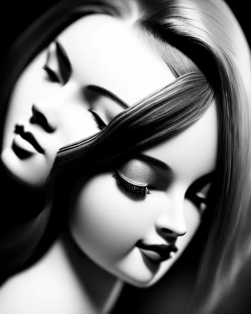 Image similar to black and white dreamy young beautiful female artificial intelligence, cinematic, rim light, photo - realistic, elegant, high detail, 8 k, masterpiece, photo taken in 1 9 3 0