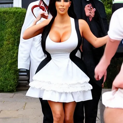 Prompt: kim kardashian as a french maid