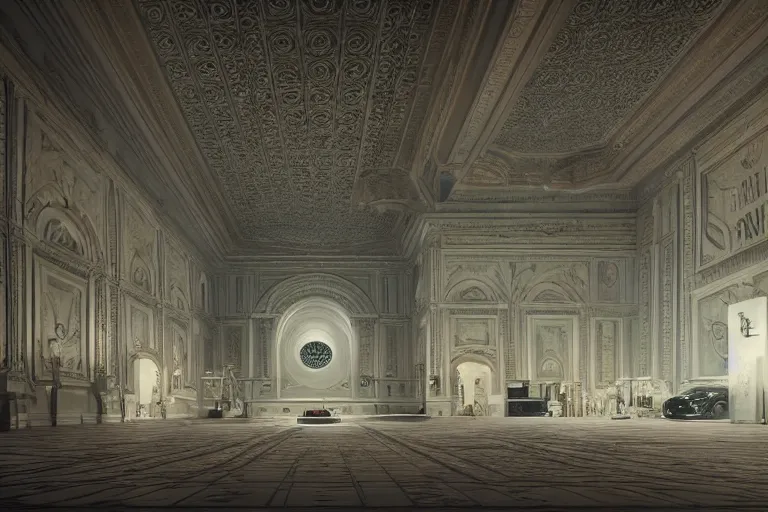 Image similar to hyperrealism aesthetic ridley scott photography of detailed ultra huge toilet in surreal scene from detailed art house movie in style of denis villeneuve and wes anderson