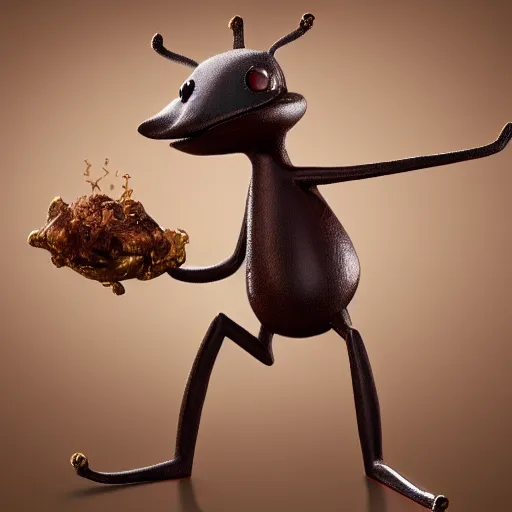 Image similar to Anthropomorphic ant magician, no blur, 4k resolution, ultra detailed-i